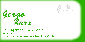 gergo marx business card