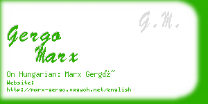 gergo marx business card